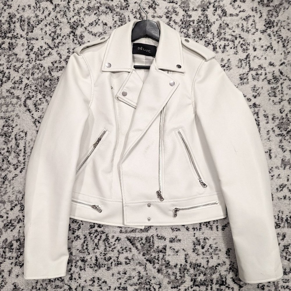 White Faux Leather Jacket